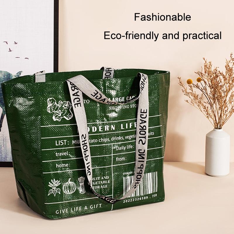 White Eco Friendly Large Capacity Folding Shopping Bag Beige