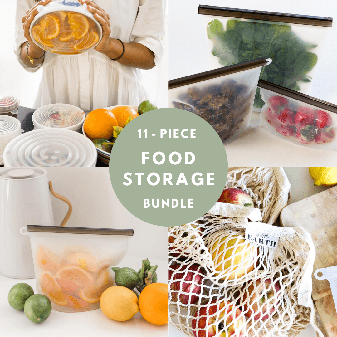 10 piece Food Storage Bundle + added Organic Mesh Bag