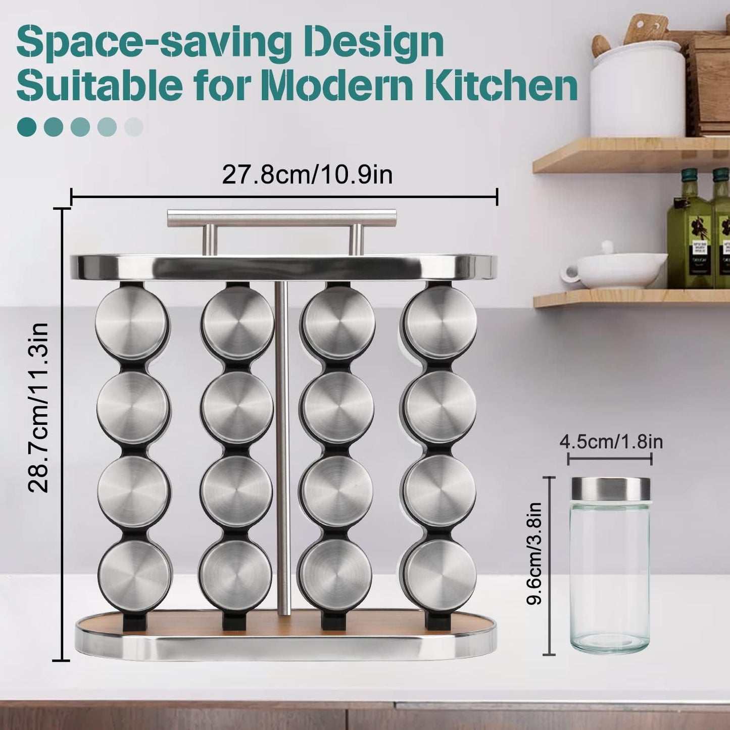 CARLA HOME 20-Jar Spice Rack Organiser Storage