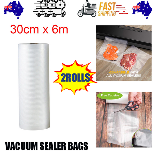 Vacuum Sealer Bags Rolls 2ROLLS 30CM x 6M