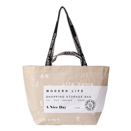 Beige Eco Friendly Large Capacity Folding Shopping Bag