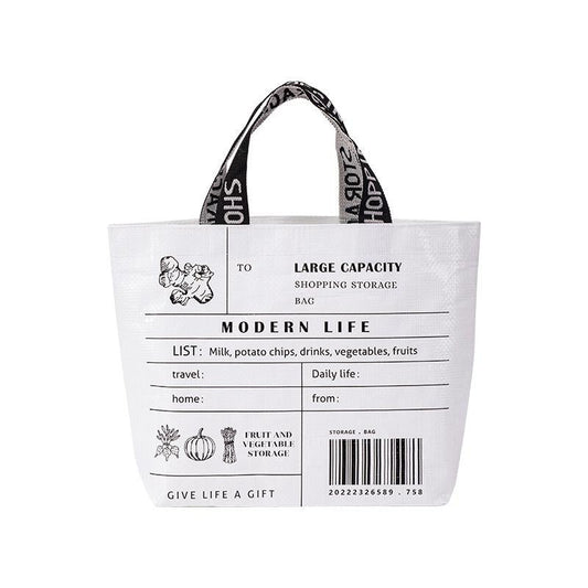 White Eco Friendly Large Capacity Folding Shopping Bag Beige