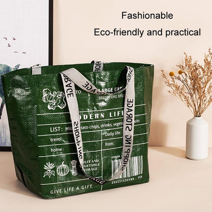 White Eco Friendly Large Capacity Folding Shopping Bag Beige