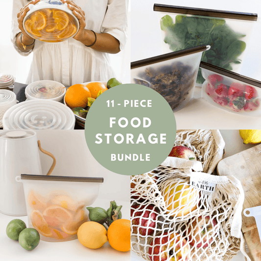 10 piece Food Storage Bundle + added Organic Mesh Bag