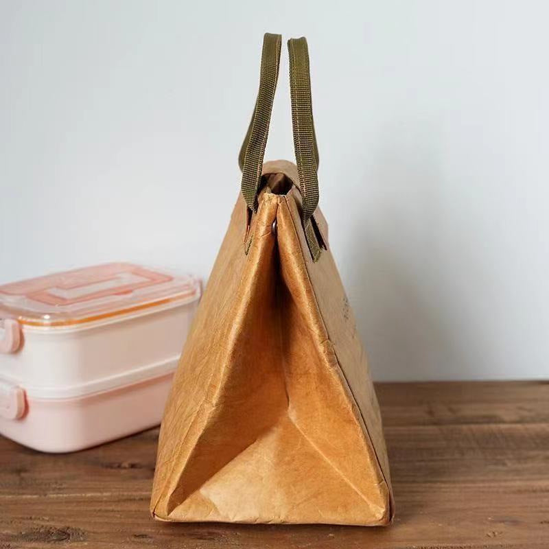 Beige Eco-Friendly Insulated Lunch Bag with Handle