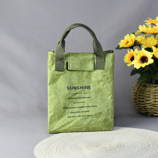Green Eco-Friendly Insulated Lunch Bag with Handle
