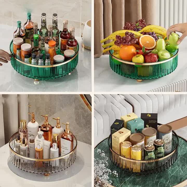 Transparent Luxury Rotating Storage Rack – Transparent Spice Organizer & Condiment Holder